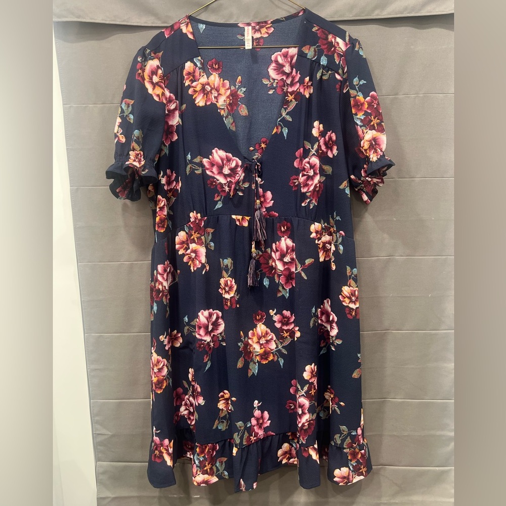 Xhilaration Navy Floral Dress